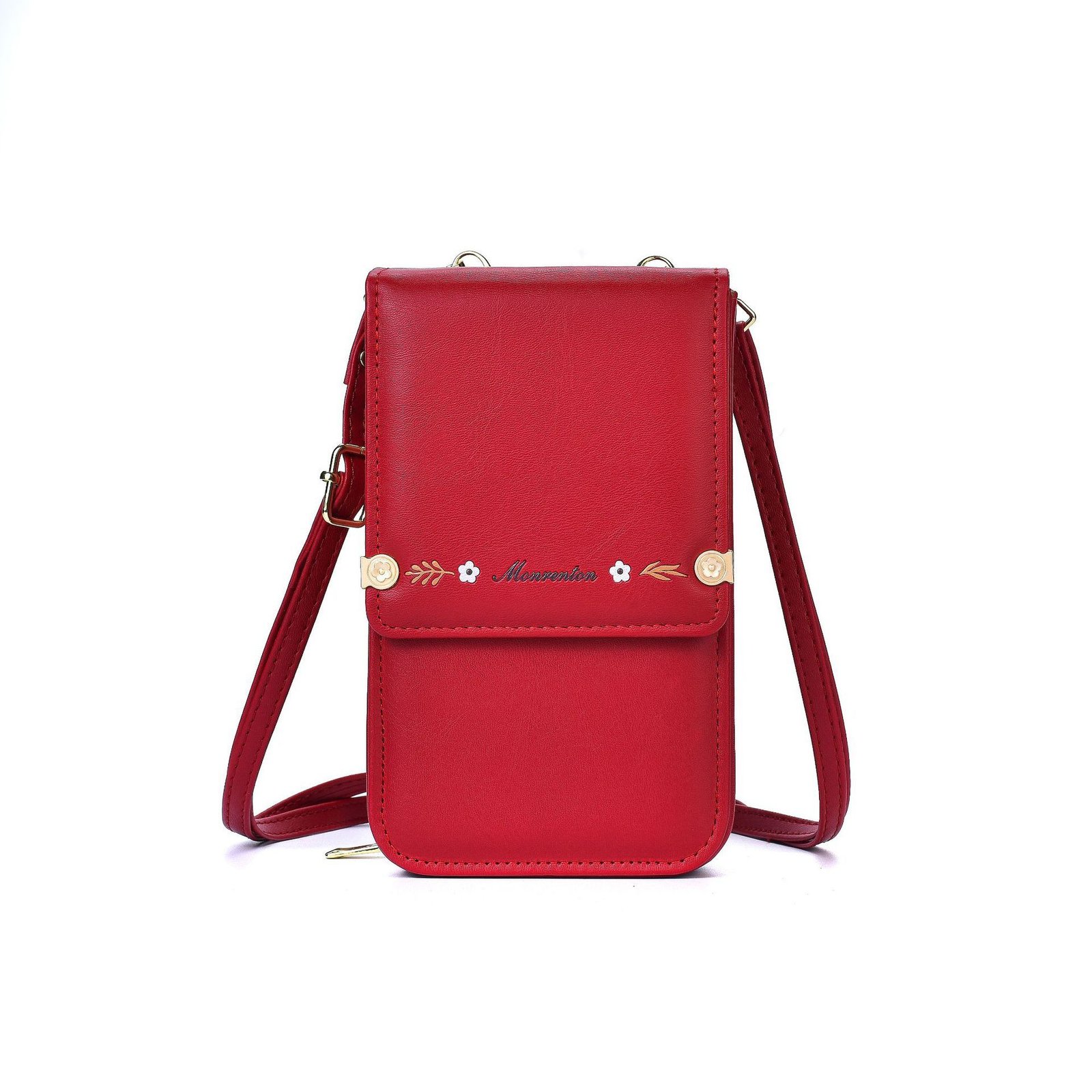 Flowers Embroidery Mobile Phone Bags For Women Ins Fashion Crossbody Shoulder Bag Ladies Long Wallet - Image 10