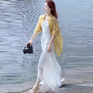 Shirt And Slip Dress Long Skirt Set