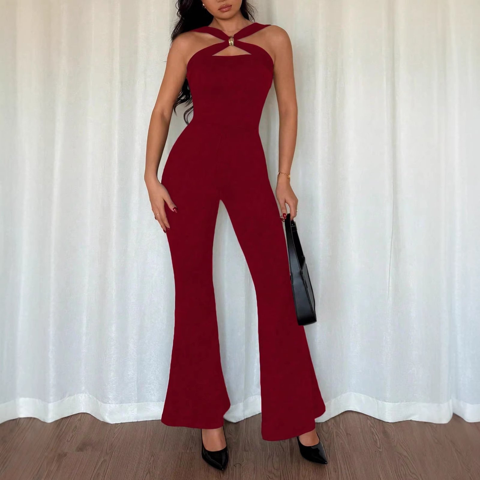 Buckle Flared Jumpsuit - Image 3