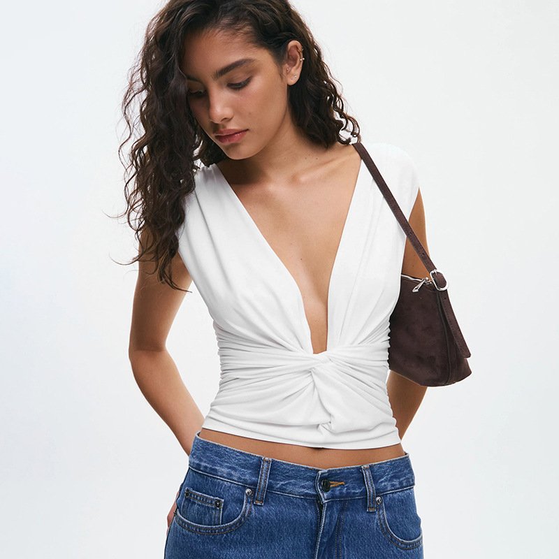 V-neck Sleeveless Fitted Top