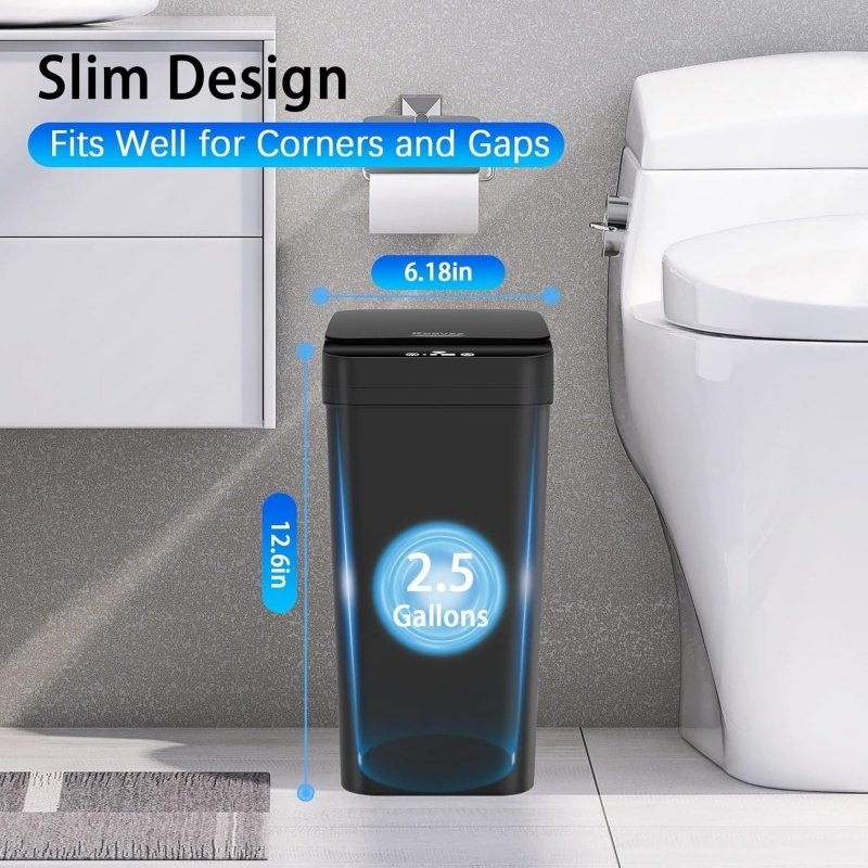 12L Smart Trash Bin Rubbish Motion Sensor Touchless Bathroom Odourles Toilet Can - Image 4