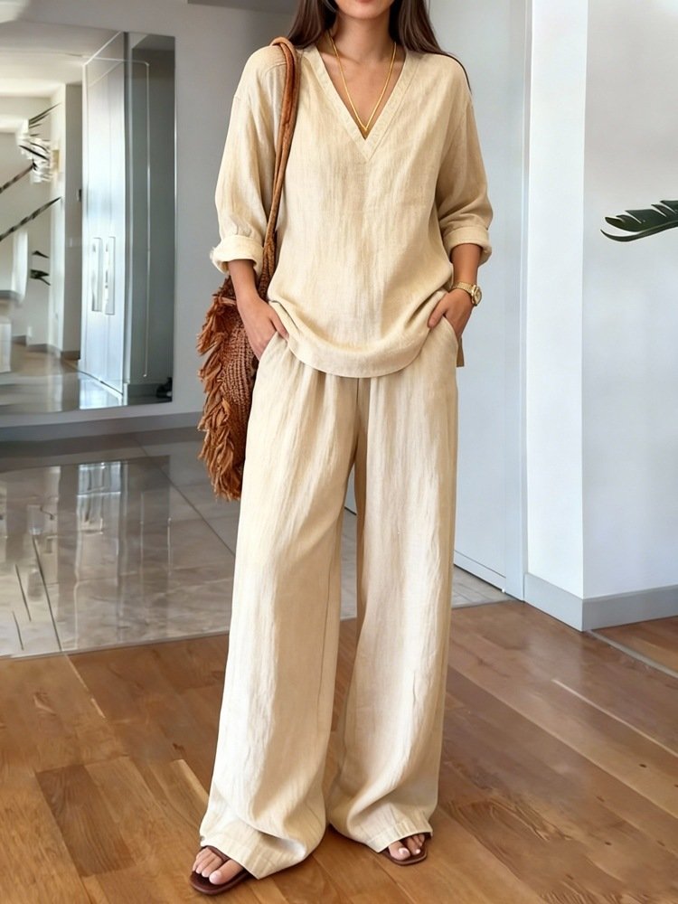 Breathable Wide-Leg Pants Two-Piece Loungewear Set - Image 10