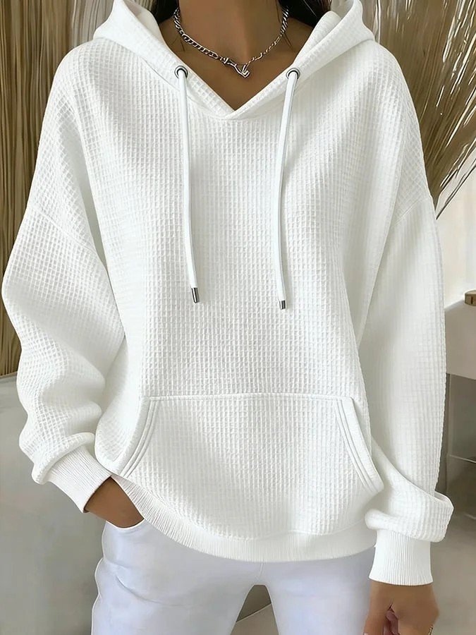 Casual Drawstring Hooded Long-sleeve Sweatshirt - Image 7
