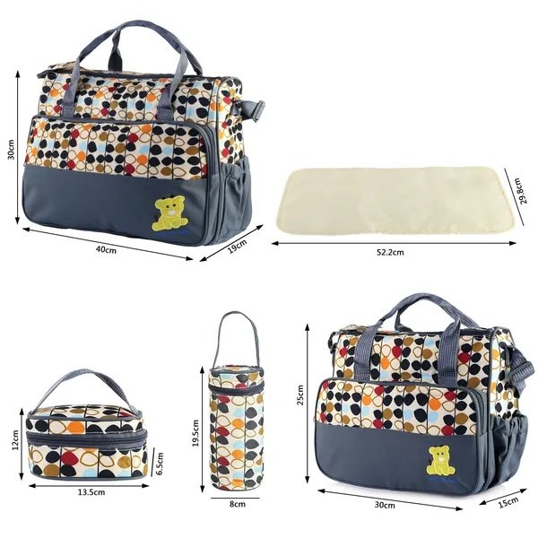 5PCS Baby Nappy Diaper Bags Set Mummy Diaper Shoulder Bags W - Image 5