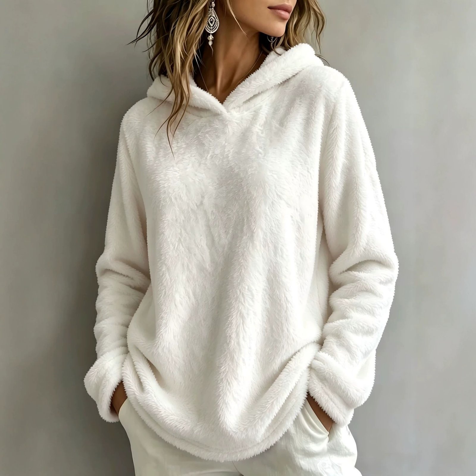 Casual Fashion Solid Color Long-sleeved Sweater - Image 5