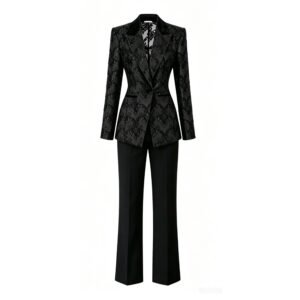 Three-dimensional Lace-embroidered High-end Suit Jacket And Pants Set