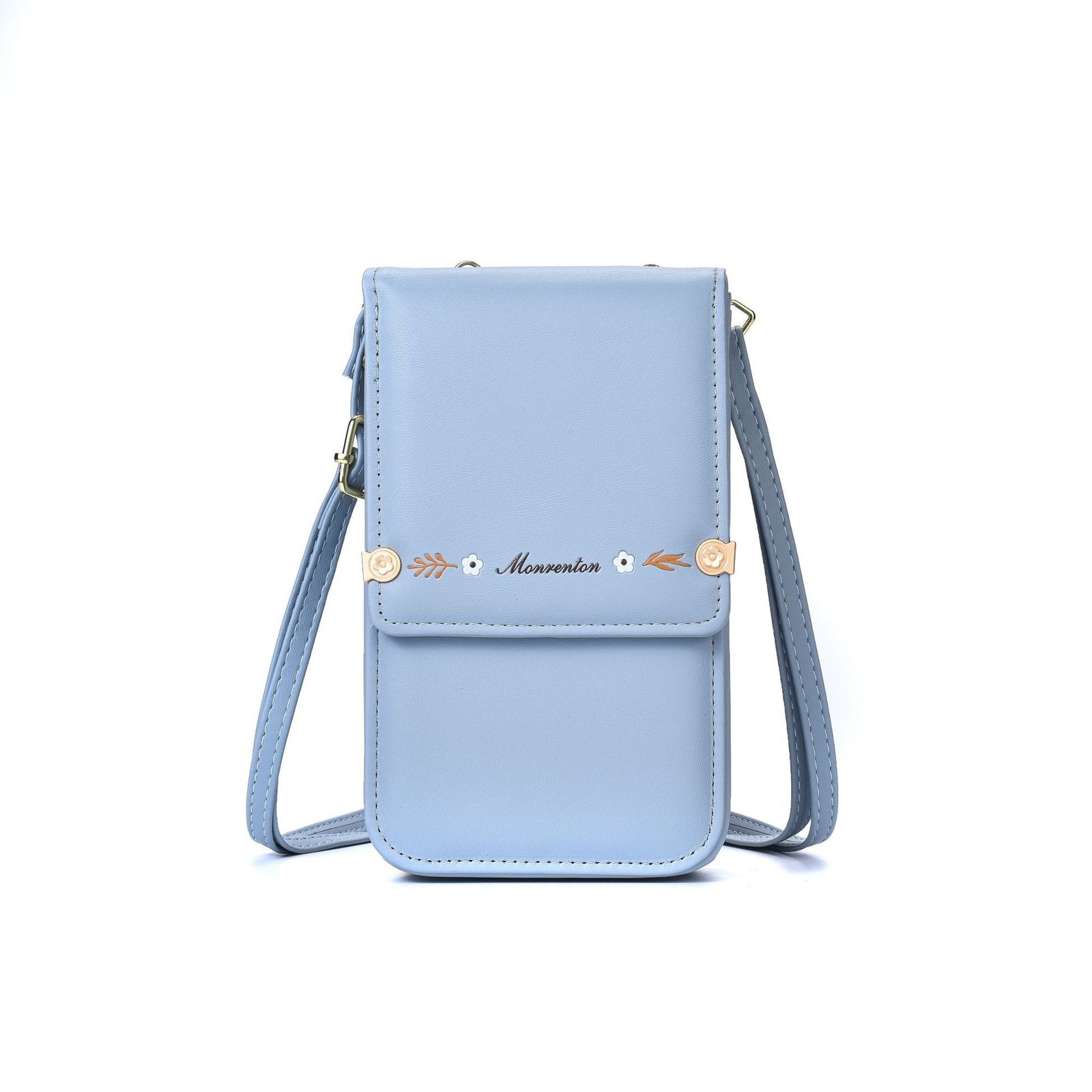Flowers Embroidery Mobile Phone Bags For Women Ins Fashion Crossbody Shoulder Bag Ladies Long Wallet - Image 5