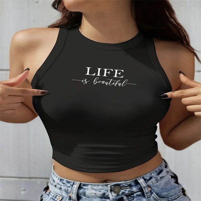 Sleeveless Letter-print Tank Top - Image 4