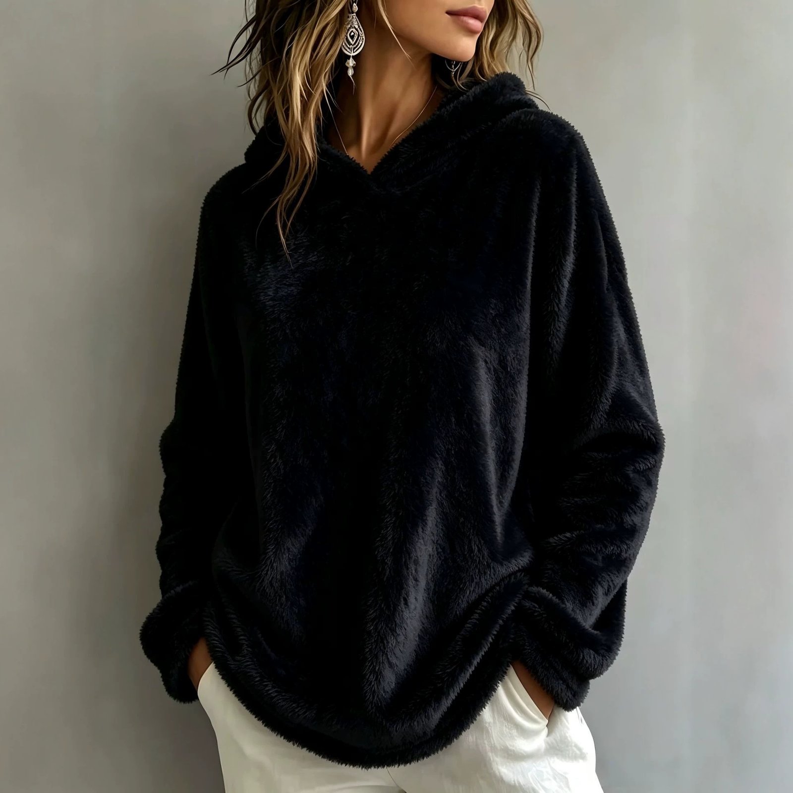 Casual Fashion Solid Color Long-sleeved Sweater - Image 7