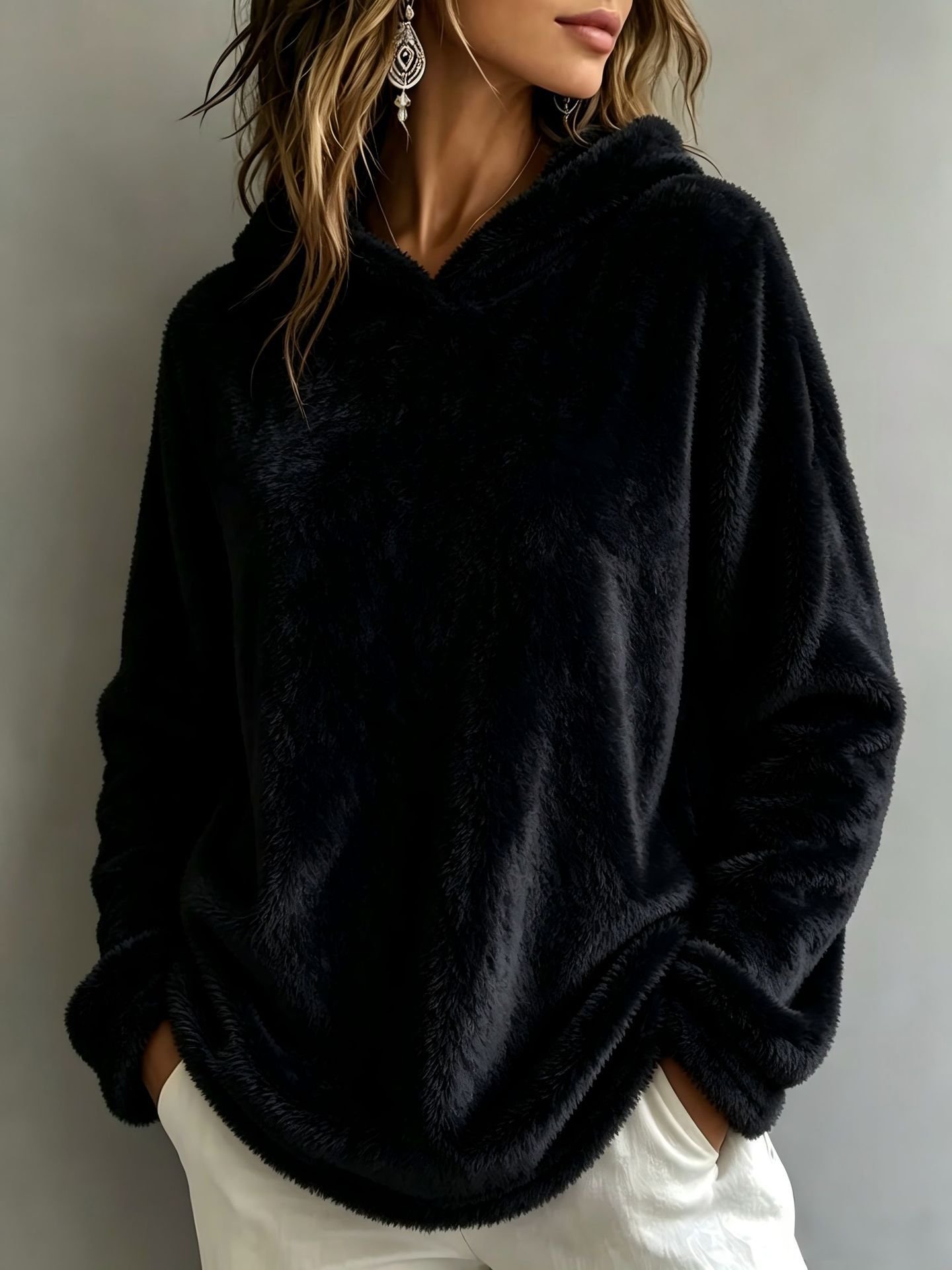 Casual Fashion Solid Color Long-sleeved Sweater - Image 6