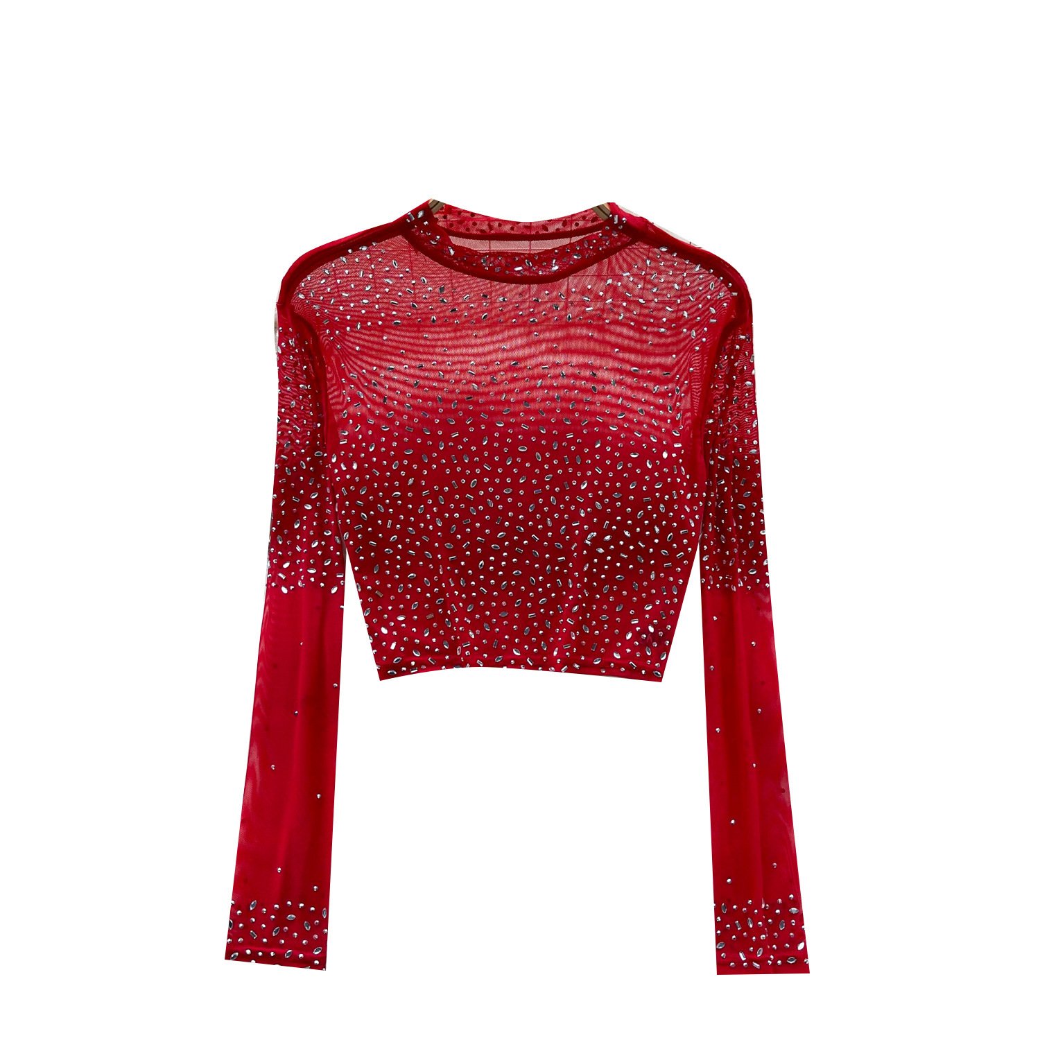 Womens Sexy Sheer Versatile Casual T-shirt - Image 5