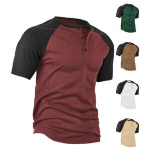 Color-Blocked Short-Sleeved Shirt