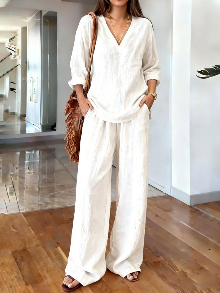 Breathable Wide-Leg Pants Two-Piece Loungewear Set - Image 8