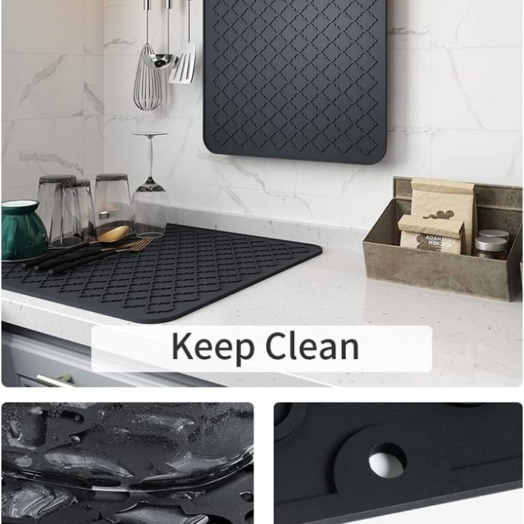Dish Drying Mats For Kitchen Counter-Silicone Dish Drying Mat-Kitchen Dish Drying Pad Heat Resistant Mat-Kitchen Gadgets Kitchen Accessories Kitchen Small Appliances - Image 5
