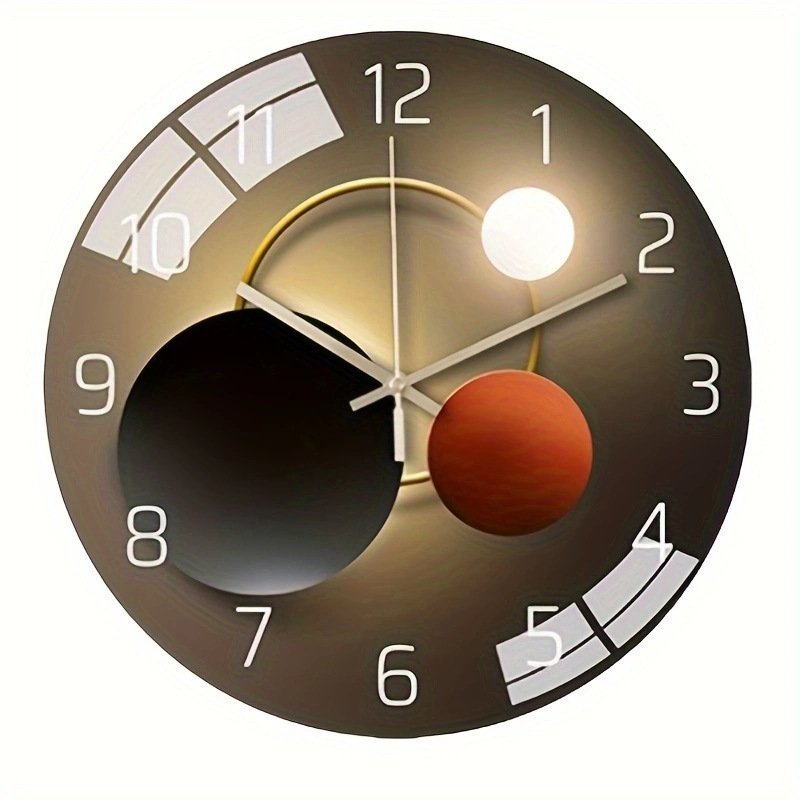 Tempered Glass Wall Clock Mute Living Room Clock Wall-mounted Decorative Clock - Image 3