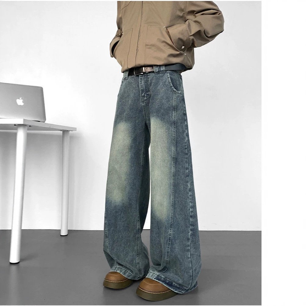 Casual Loose-fit Wide-leg Pants For Men - Image 4