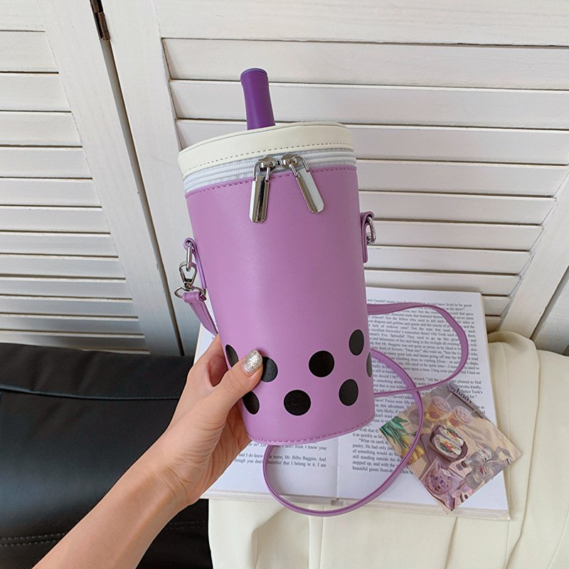 Milk Tea Personalized Small Bags Women's New Fashion Messenger Phone Bag Cute Girl Bucket Backpack - Image 8