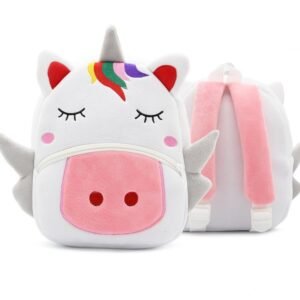 Children School Backpack Cartoon Rainbow Design Soft Plush Material For Toddler Baby Girls Kindergarten Kids School Bags