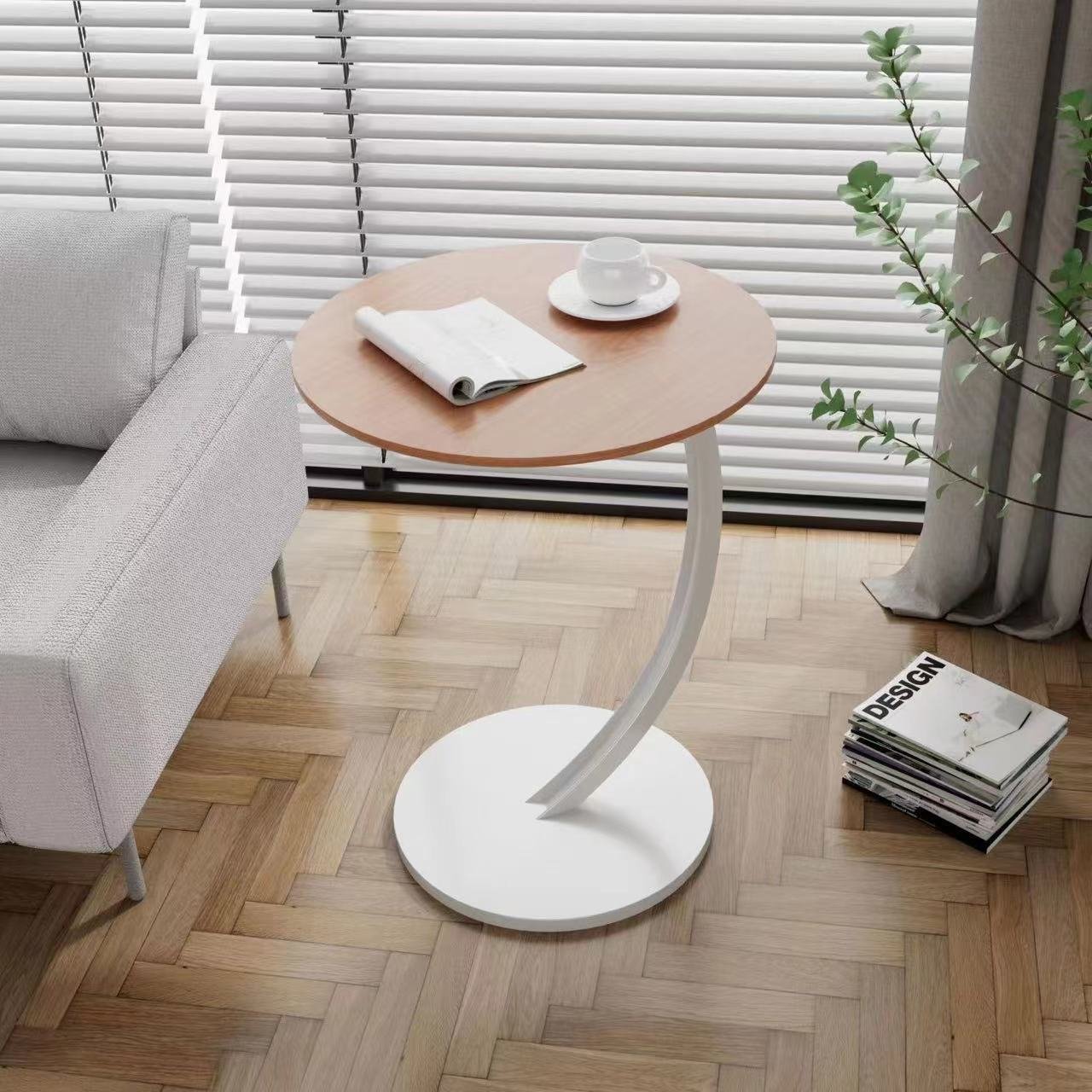 Round Small Coffee Table Living Room Sofa Side Table Bedroom Bedside Table Bedside Table Small Table Movable Coffee Table - Image 2