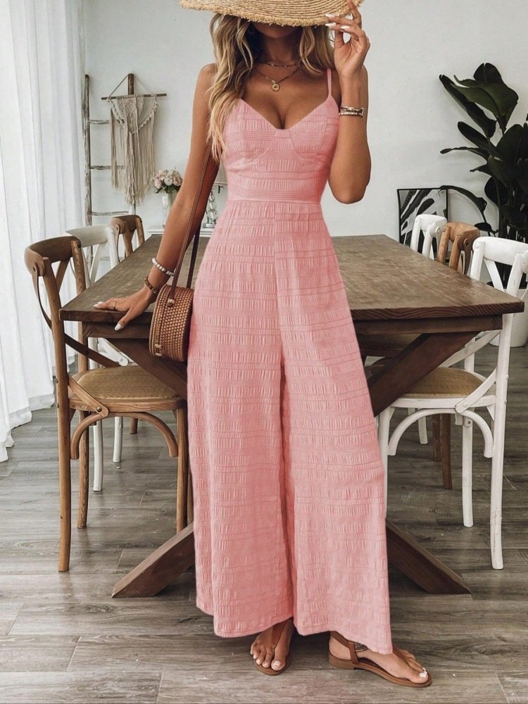 Jumpsuit With Shoulder Straps-Bow Detail On The Back - Image 9