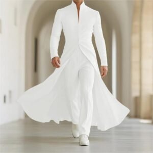 Men's Long Double-Wear Blazer With A Notch Lapel Suit