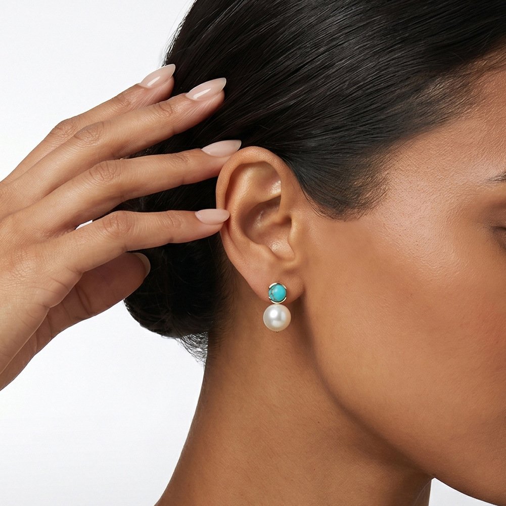 Sleek High-end 925 Silver Earrings With Freshwater Pearls - Image 4