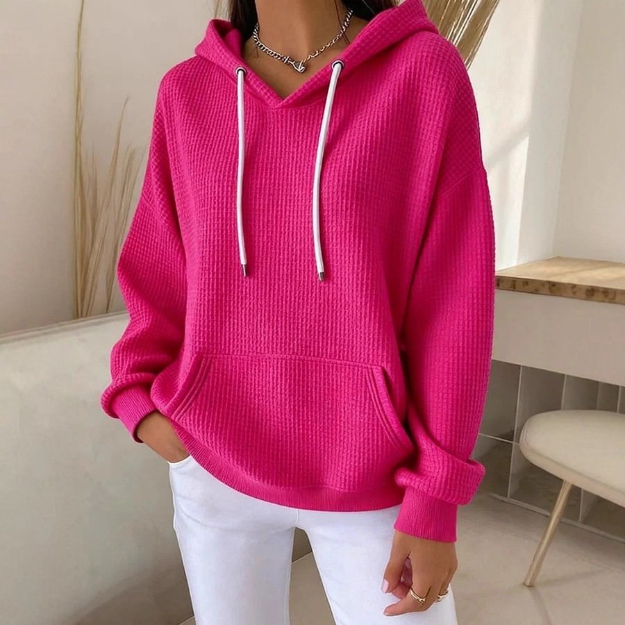 Casual Drawstring Hooded Long-sleeve Sweatshirt - Image 5