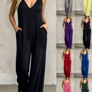 Women's Sleeveless V-Neck Jumpsuit