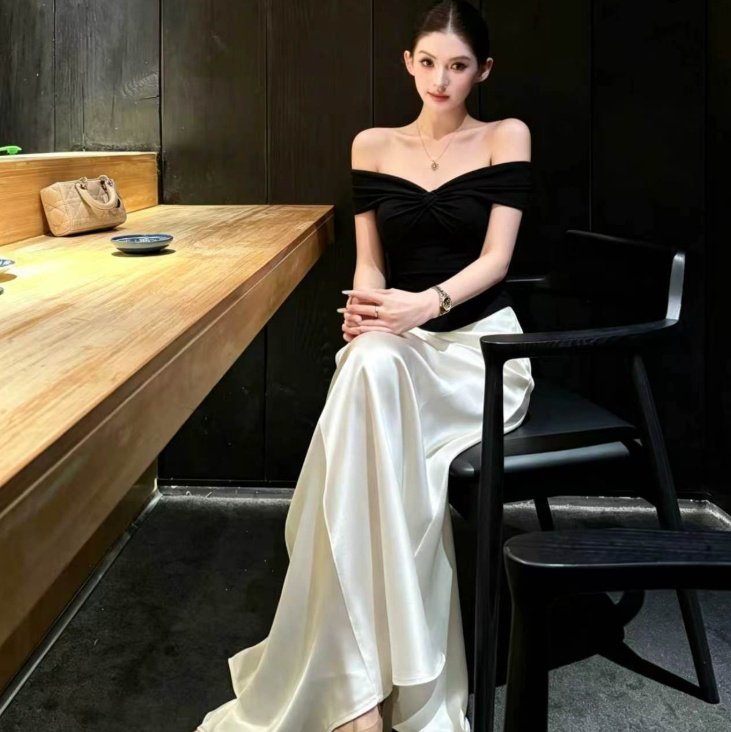 Sheen Half-Length Skirt Petite Set For Women