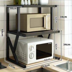 2 3 Tier Microwave Oven Rack Stand Storage Holder Kitchen Corner Shelf Black
