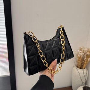 Versatile Korean-style Quilted Color-block Crossbody Underarm Bag