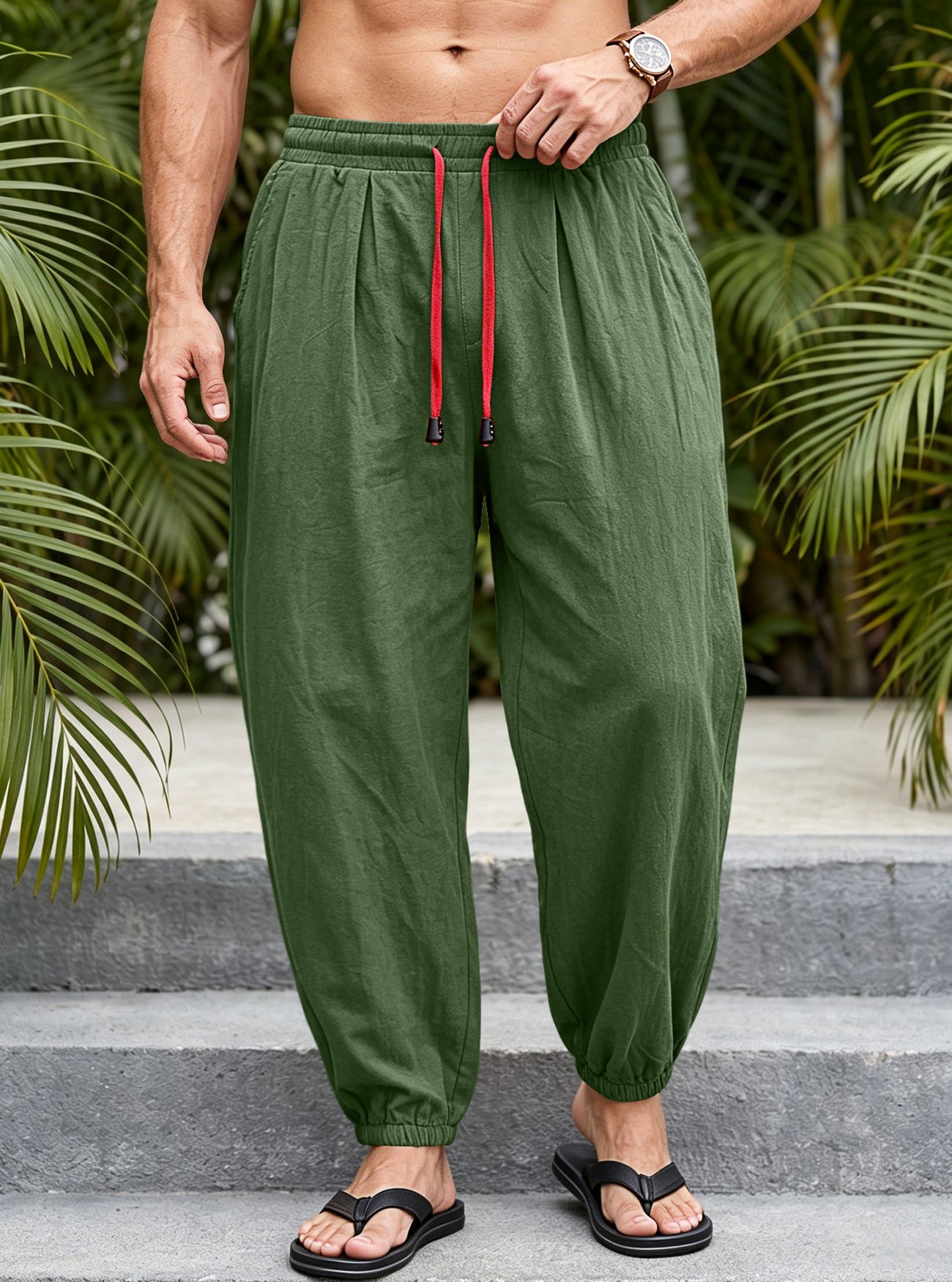 Men's Loose-Fit Plus-Size Drawstring Pants - Image 8