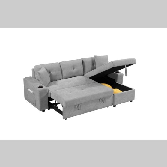 Convertible Sectional Sofa With Armrest Storage - Image 2