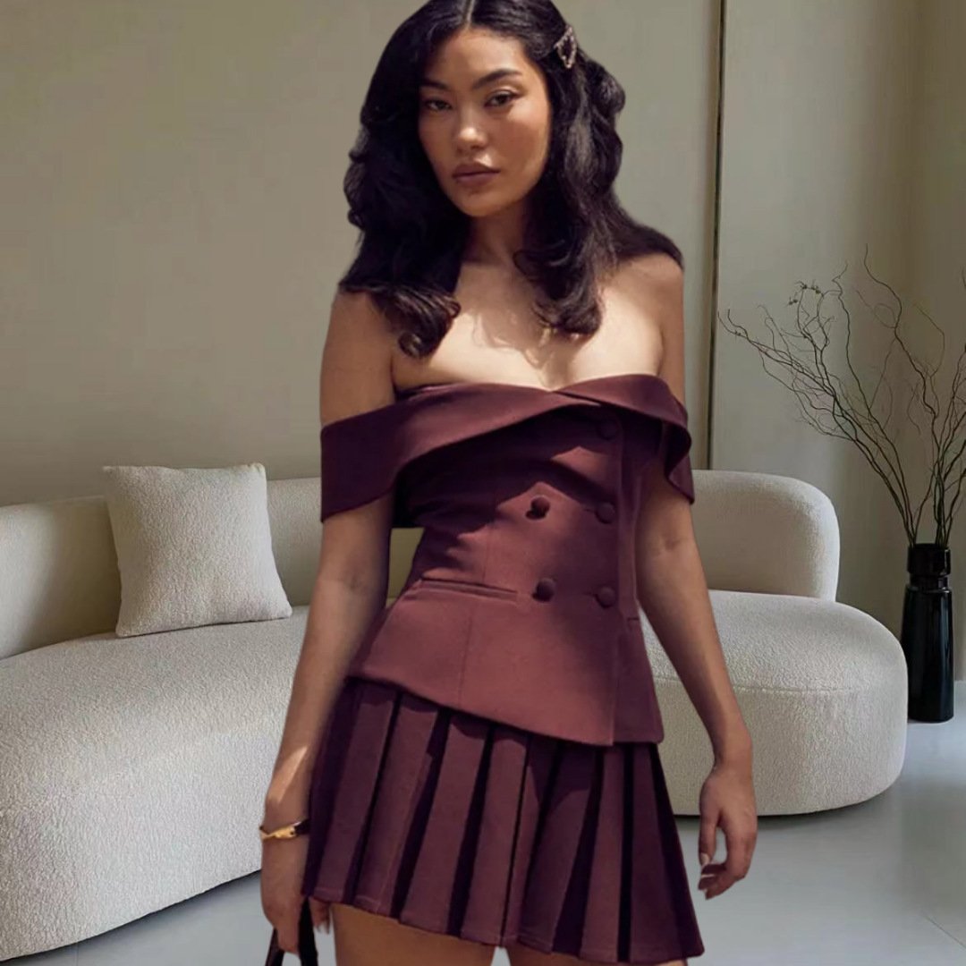Pleated Skirt Two-piece Set - Image 3