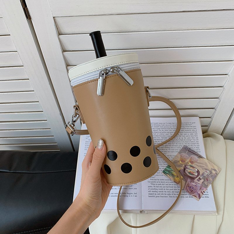 Milk Tea Personalized Small Bags Women's New Fashion Messenger Phone Bag Cute Girl Bucket Backpack - Image 9