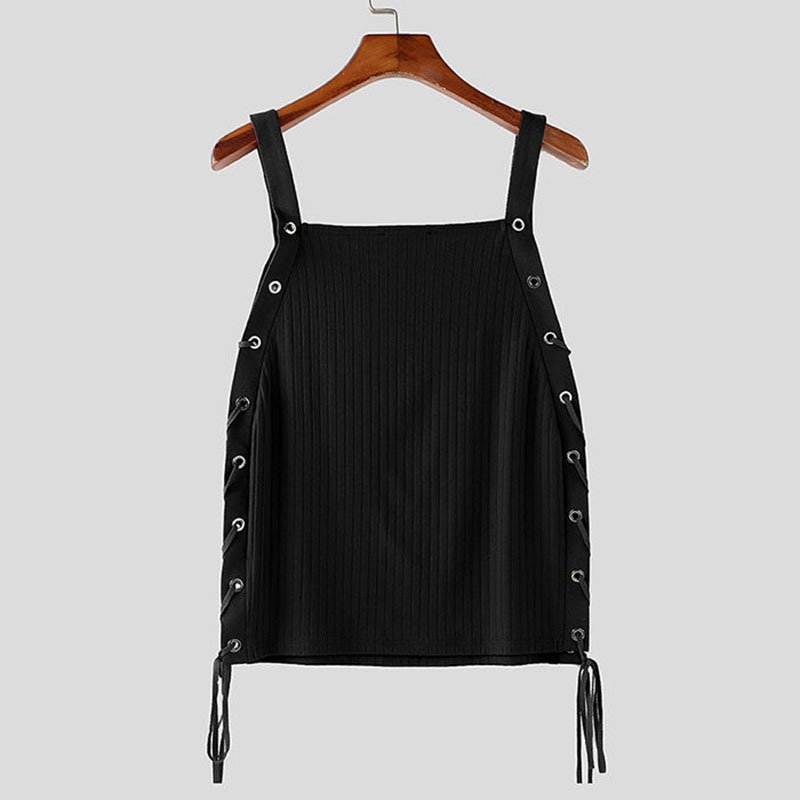 Mens Strappy Breathable Hollow-Out Vest - Image 4
