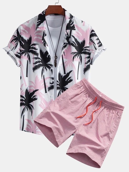 Casual Men's Print Shirt Set - Image 6