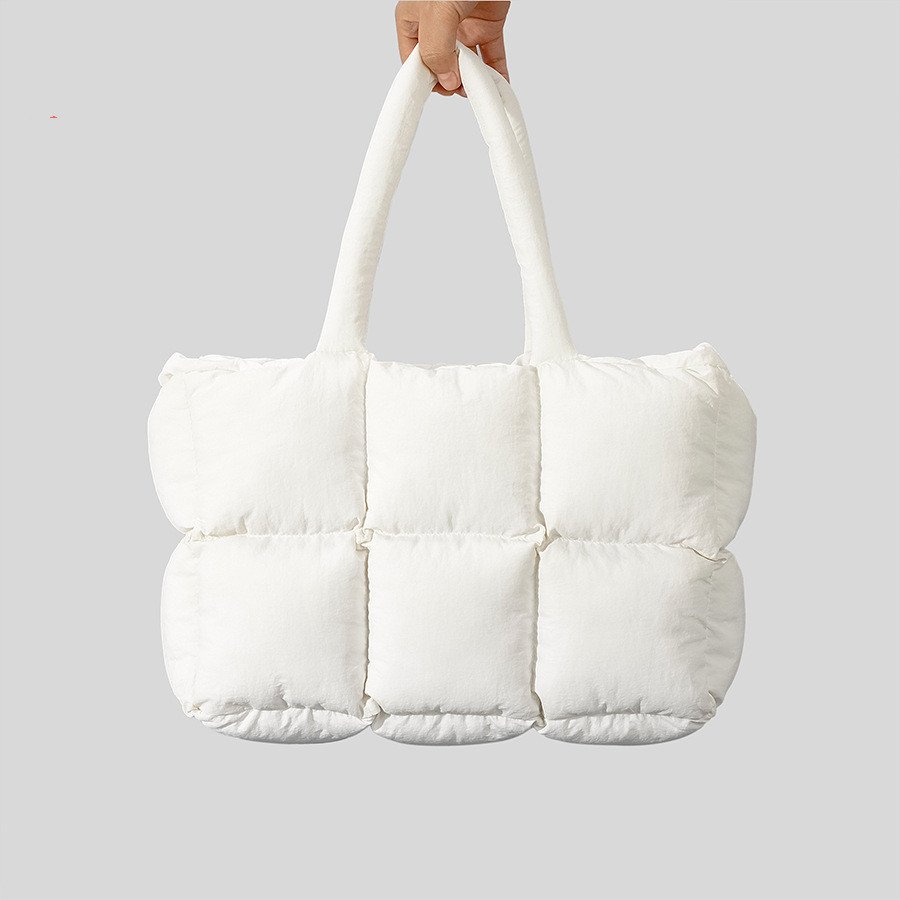 Soft Down Handbag Woman Cotton Dress Bags Filled With Cotton - Image 5