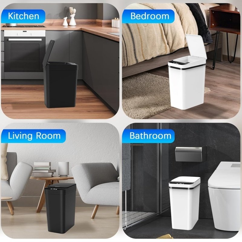 12L Smart Trash Bin Rubbish Motion Sensor Touchless Bathroom Odourles Toilet Can - Image 9