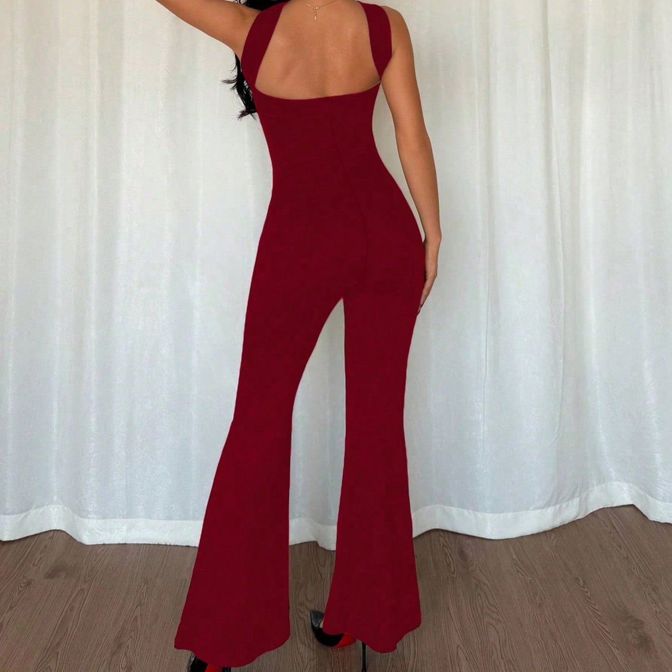 Buckle Flared Jumpsuit - Image 4