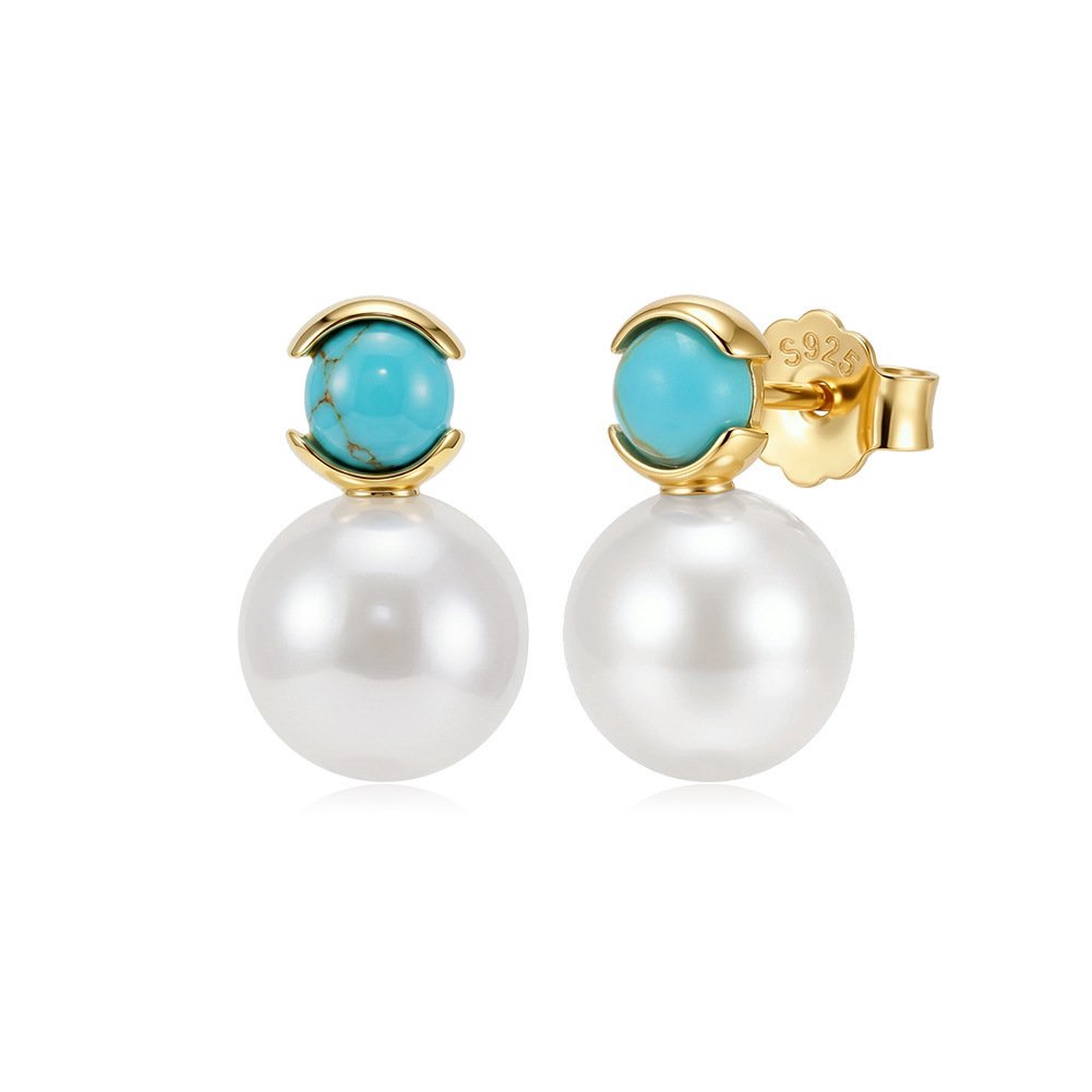 Sleek High-end 925 Silver Earrings With Freshwater Pearls - Image 2