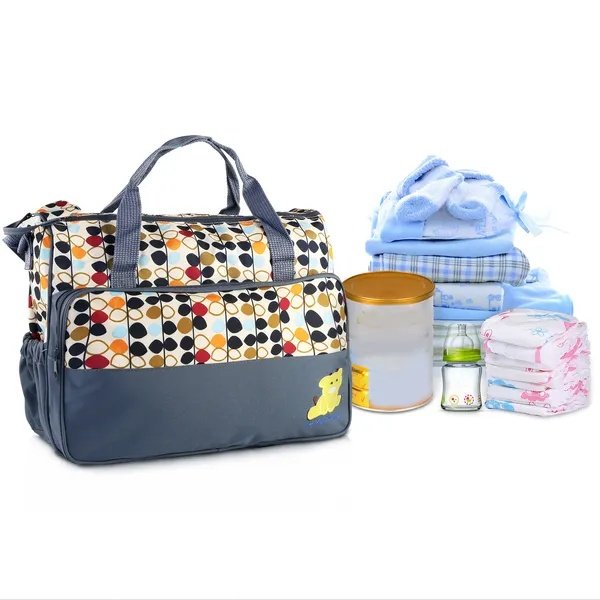5PCS Baby Nappy Diaper Bags Set Mummy Diaper Shoulder Bags W - Image 2