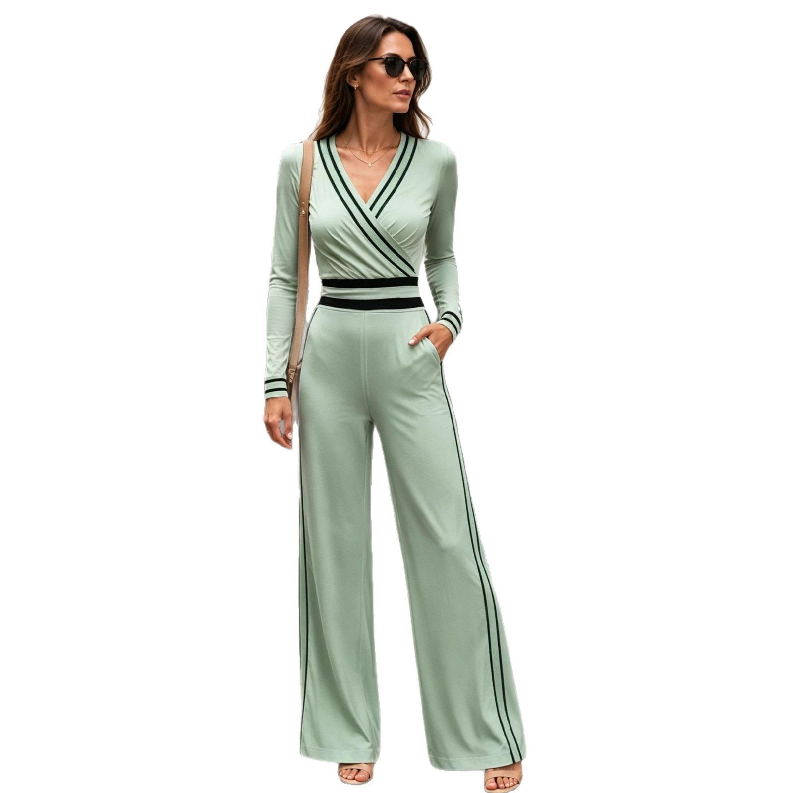 Women's Color-block Jumpsuit - Image 7