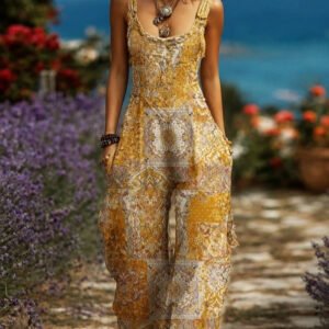Wide-leg Sleeveless Overalls