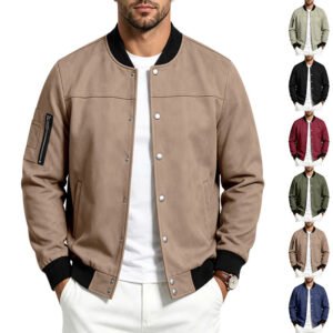 Men's Suede-Blend Casual Jacket
