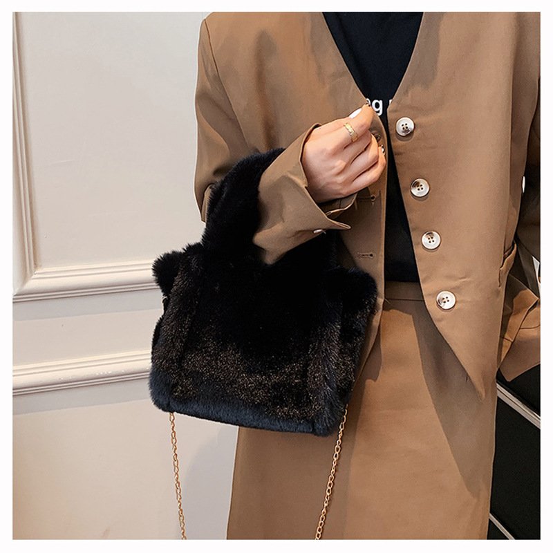 Winter Bags Chain Plush Handbag Totes Women Shoulder Bag - Image 9