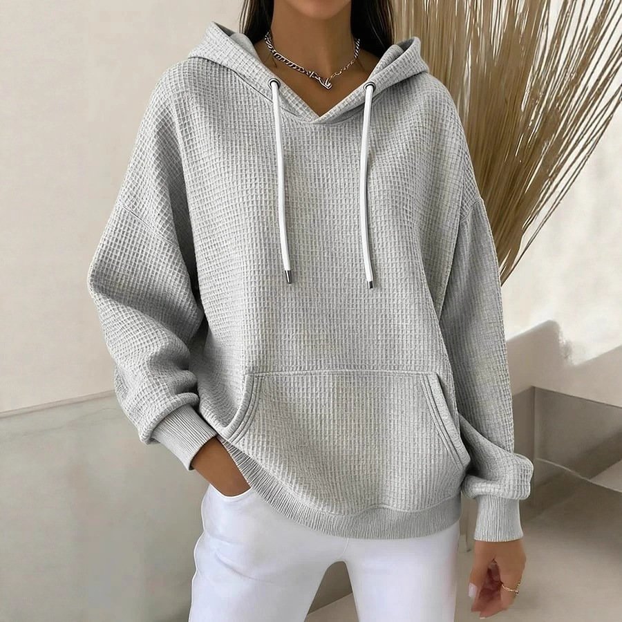 Casual Drawstring Hooded Long-sleeve Sweatshirt - Image 3