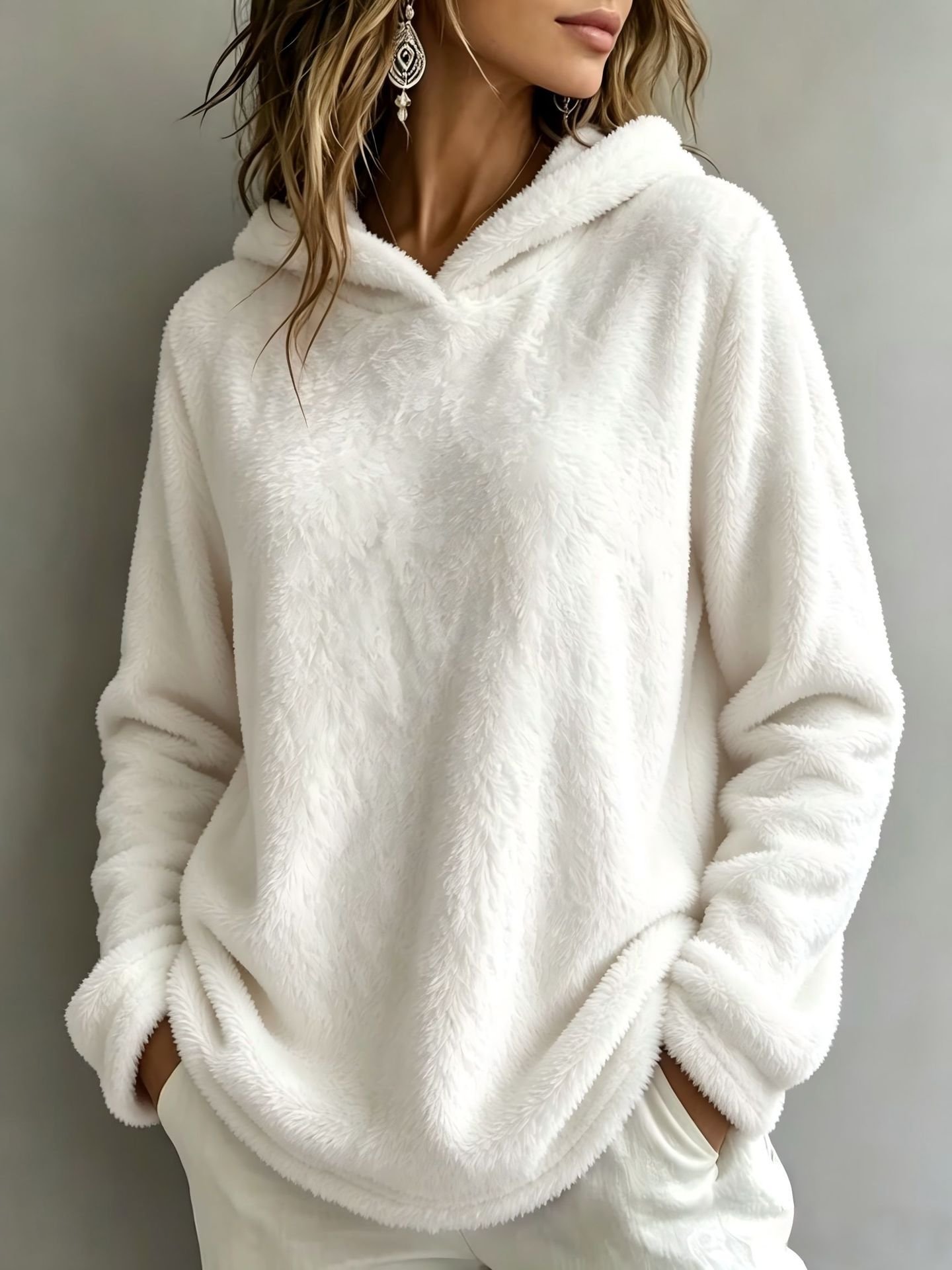 Casual Fashion Solid Color Long-sleeved Sweater - Image 2