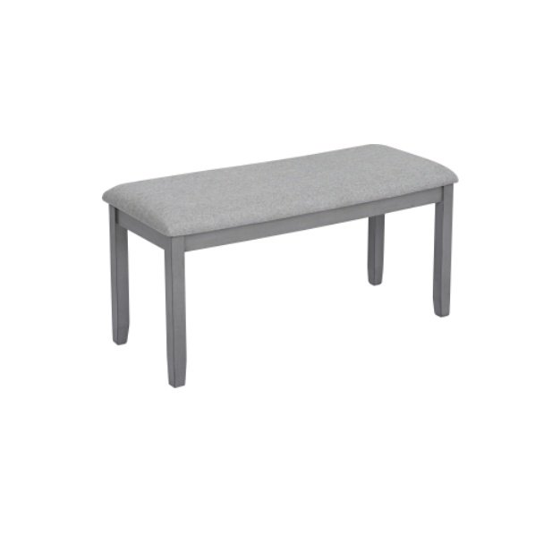 6 Piece Kitchen Dining Set, Rectangular Wooden Dining Table With 4 Upholstered Chairs And A Bench, Dining Table Set For 6 People, Living Room, Home Bar And Kitchen, Gray - Image 3