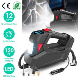 1Pc Portable Tire Inflator 120 PSI Maximum 90W